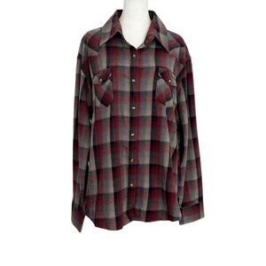 Powder River Outfitters Panhandle Plaid Pearl Snap Western Flannel Shirt NWT XXL